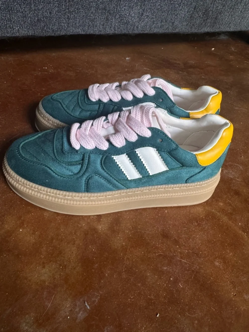 NWOT Madden Girl Teal Suede Platform Sneaker - Picture 3 of 5